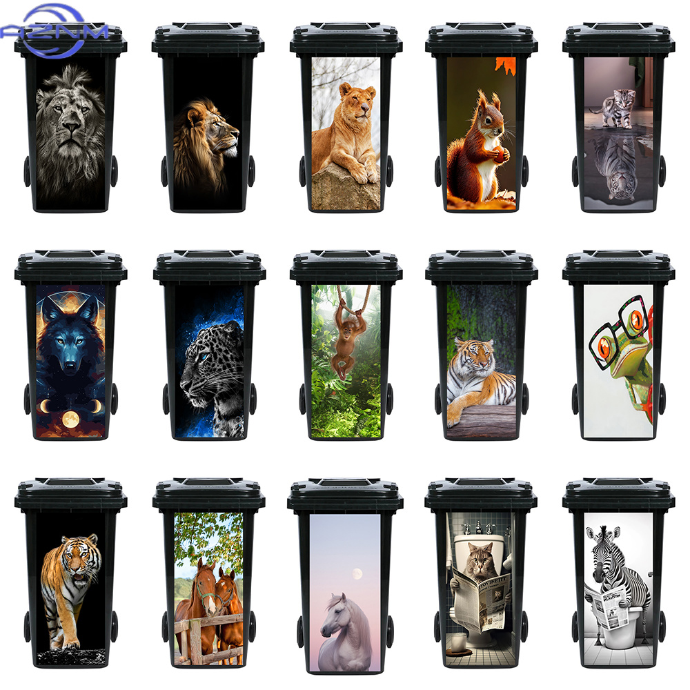 Home Bathroom Trash Can - Pegatina autoadhesiva de animales salvajes para