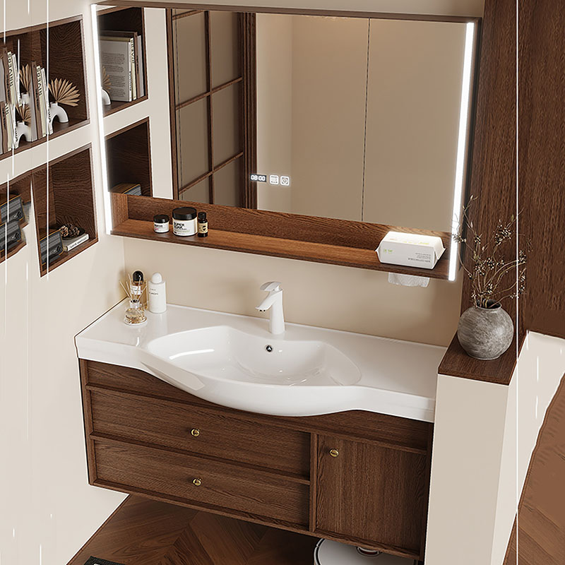 Home Bathroom Partition Wall - Armario de almacenamiento con espejo, organizador,