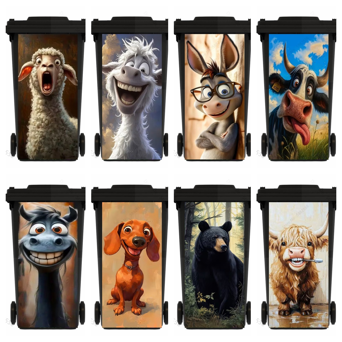 Home Bathroom Trash Can - Divertidos Adhesivos de Vinilo de Caballos