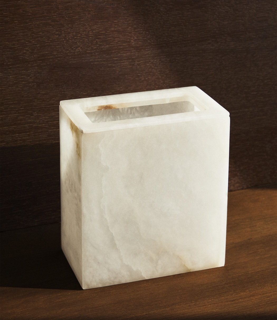 Home Bathroom Trash Can - Papelera de piedra Natural con forma