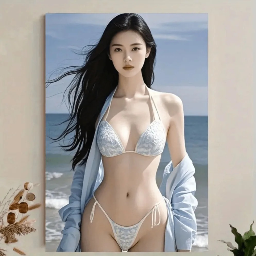 Home Bathroom Scene - Arte de pared de playa para