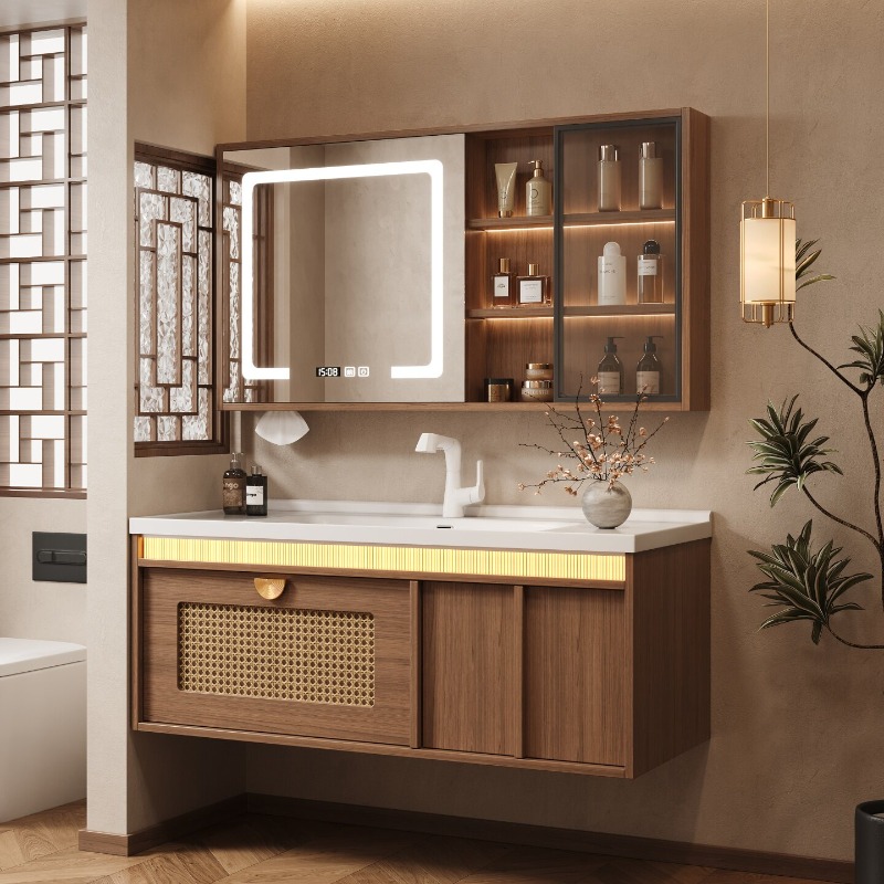 Home Bathroom Partition Wall - Mueble de Baño de Madera con