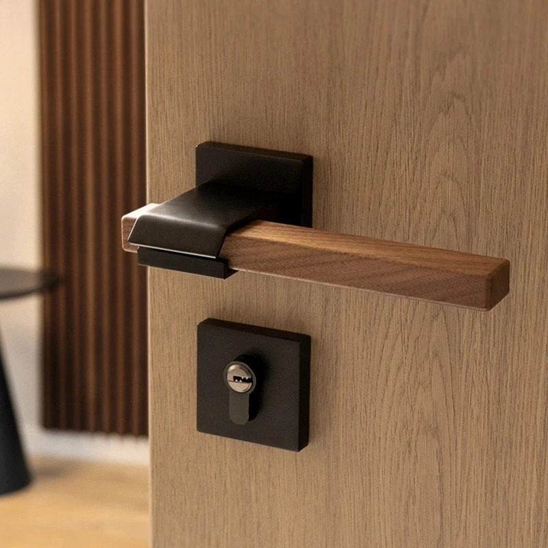 Home Hardware Bathroom Accessories - Manija de puerta de nogal, cerradura