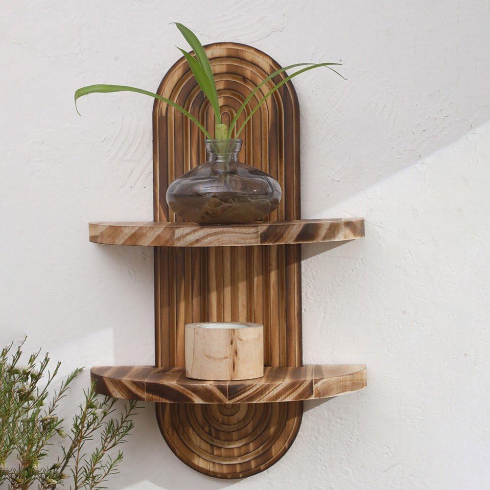 Home Bathroom Scene - Estante de pared colgante estilo bohemio
