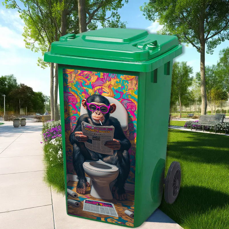 Home Bathroom Trash Can - 1 pegatina divertida para bote de