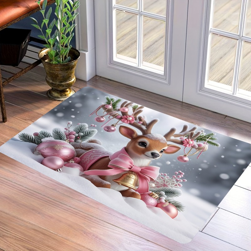 Alfombra de franela rosa con d - Home Bathroom Scene reseña y precio