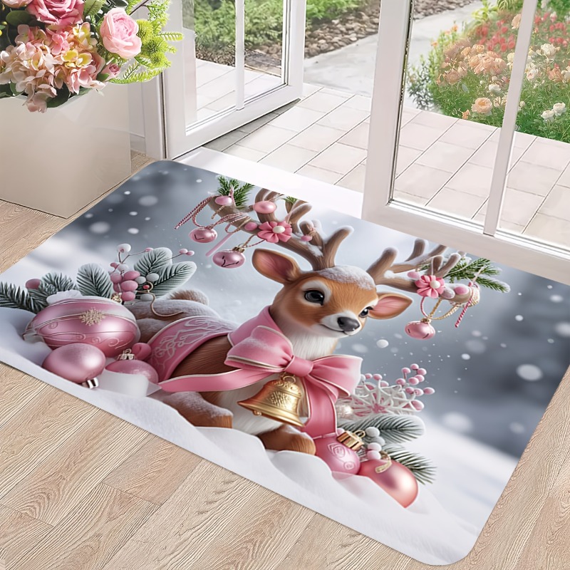Alfombra de franela rosa con d - Home Bathroom Scene reseña y precio