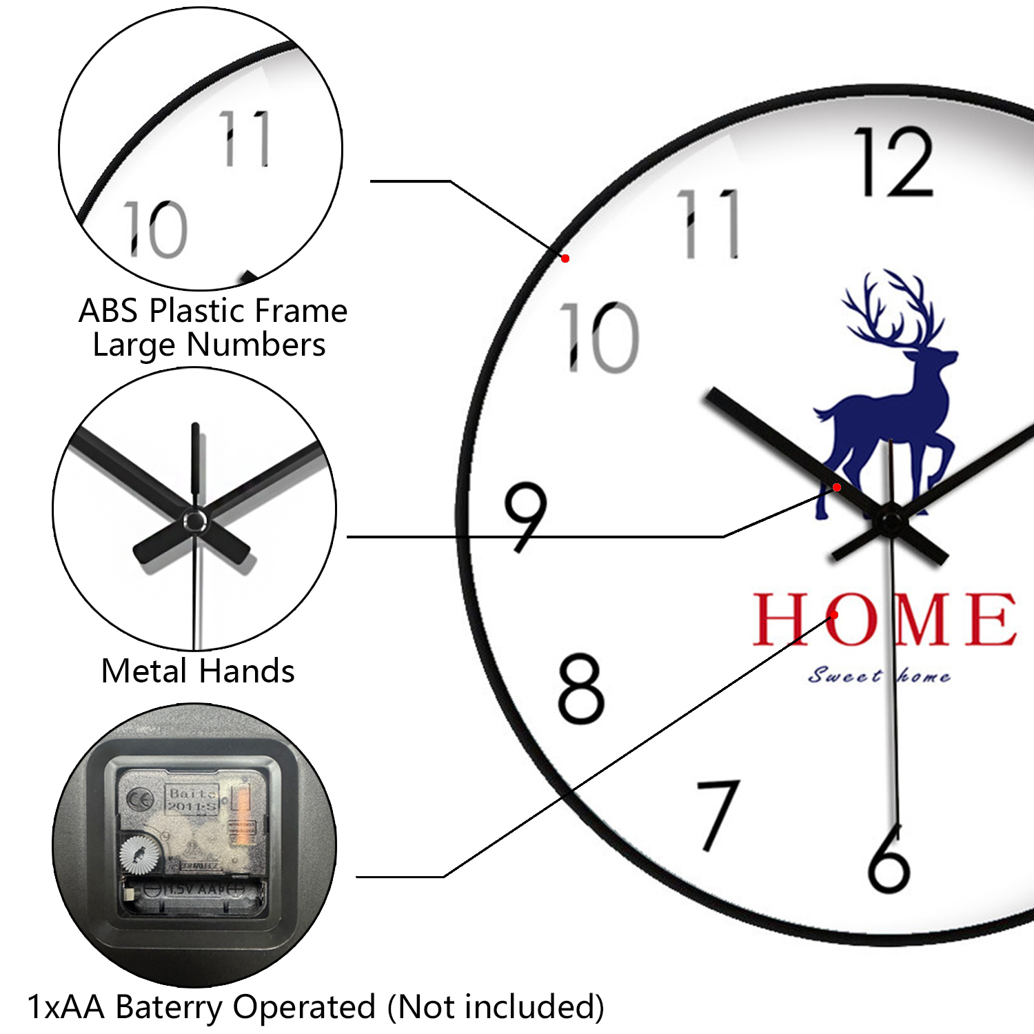 Nuevo reloj de pared elegante  - Home Bathroom Design Simple reseña y precio
