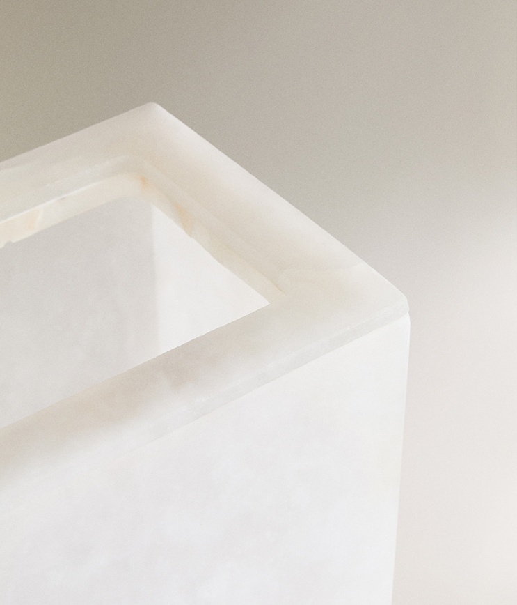 Papelera de piedra Natural con - Home Bathroom Trash Can reseña y precio