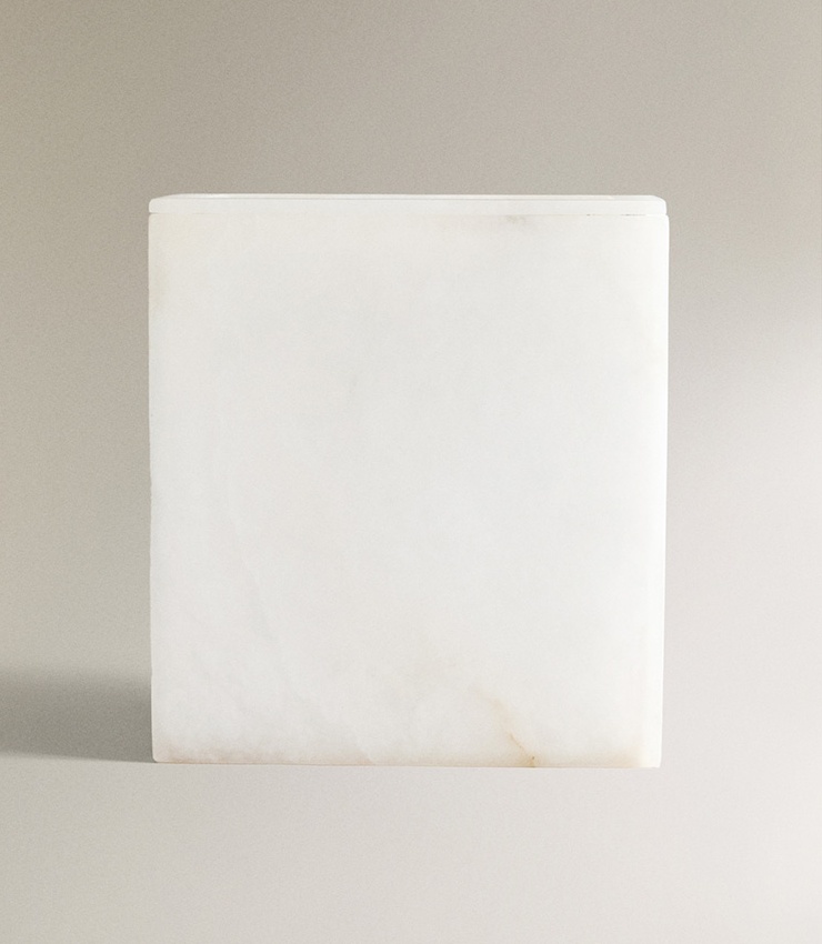 Papelera de piedra Natural con - Home Bathroom Trash Can reseña y precio