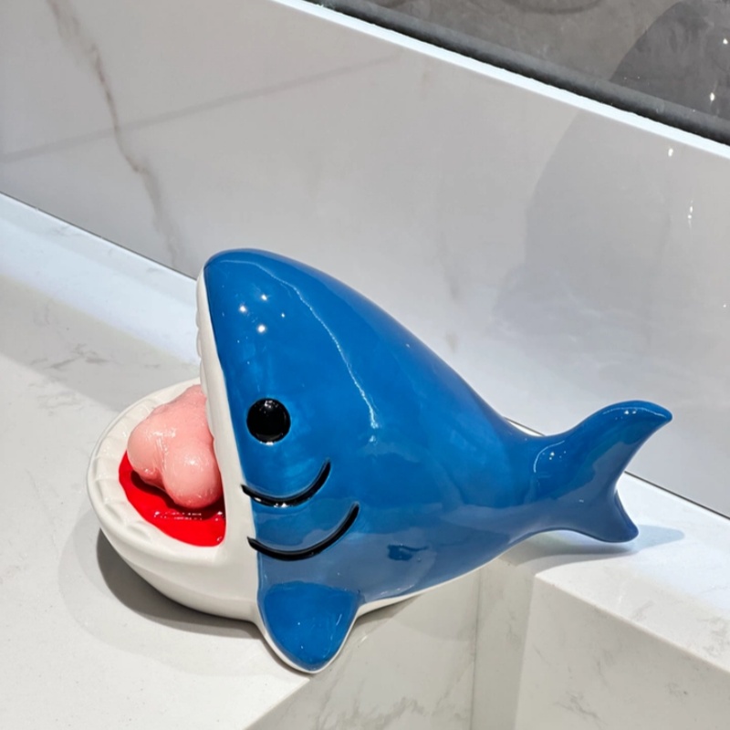 Jabonera con diseño de tiburón - Home Edit Bathroom Storage reseña y precio