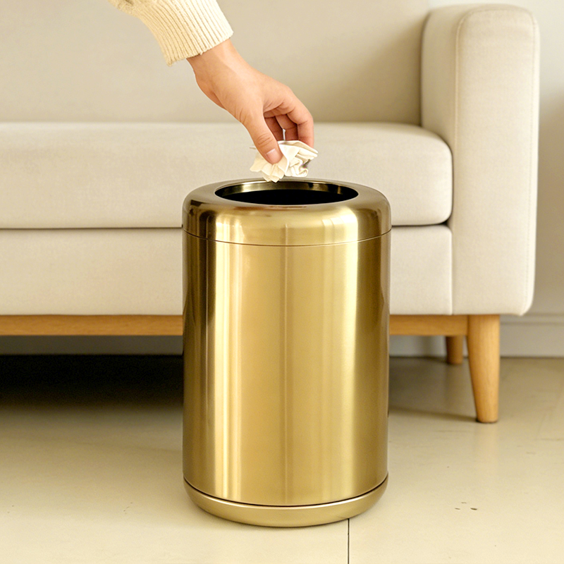 Cubo de Basura de Acero Inoxid - Home Bathroom Trash Can reseña y precio