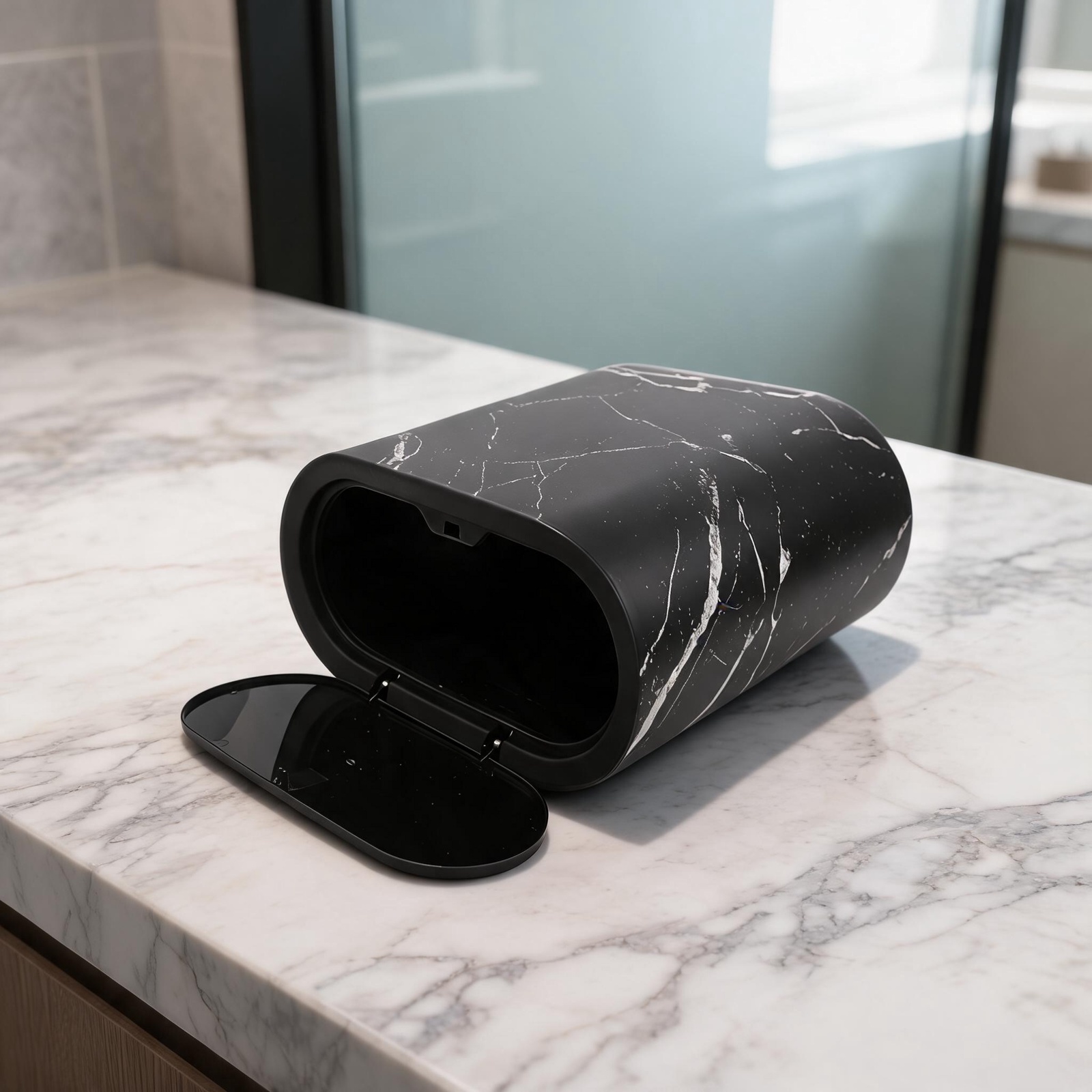 Cubo de basura estrecho con ta - Home Bathroom Trash Can reseña y precio