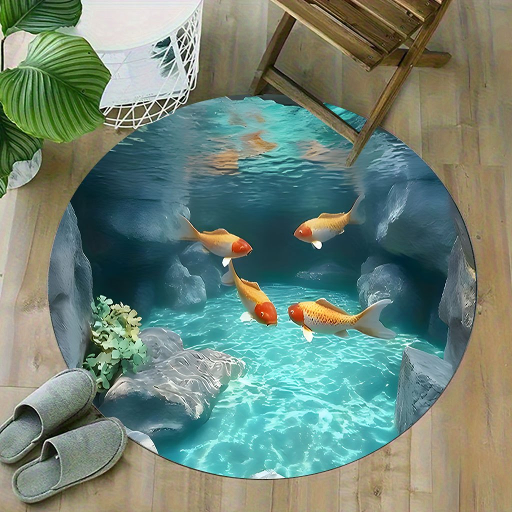 Alfombra redonda con diseño de - Home Bathroom Scene reseña y precio