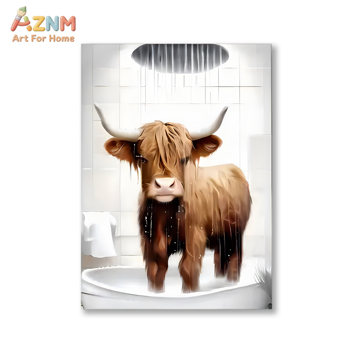AZNM Divertido Cuadro de Lona  - Home Bathroom Scene reseña y precio