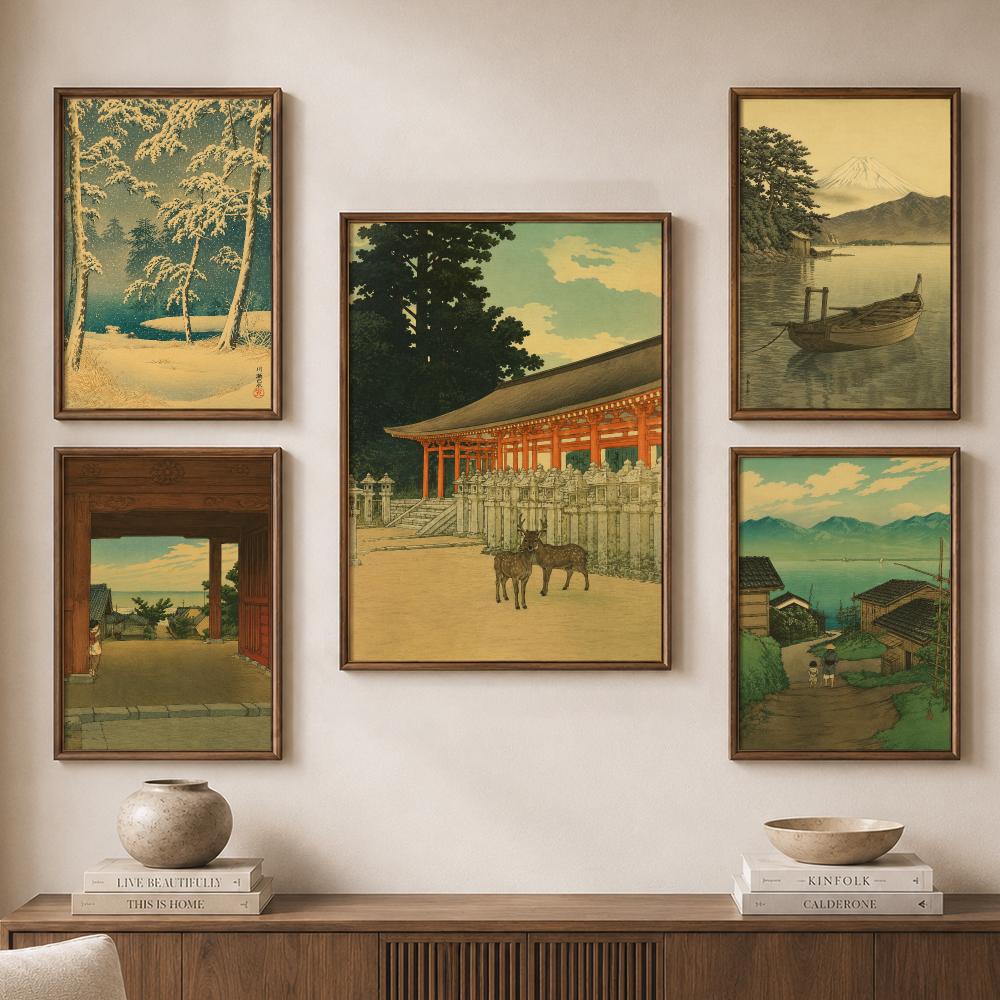 Póster de paisaje de templos y - Home Bathroom Scene reseña y precio