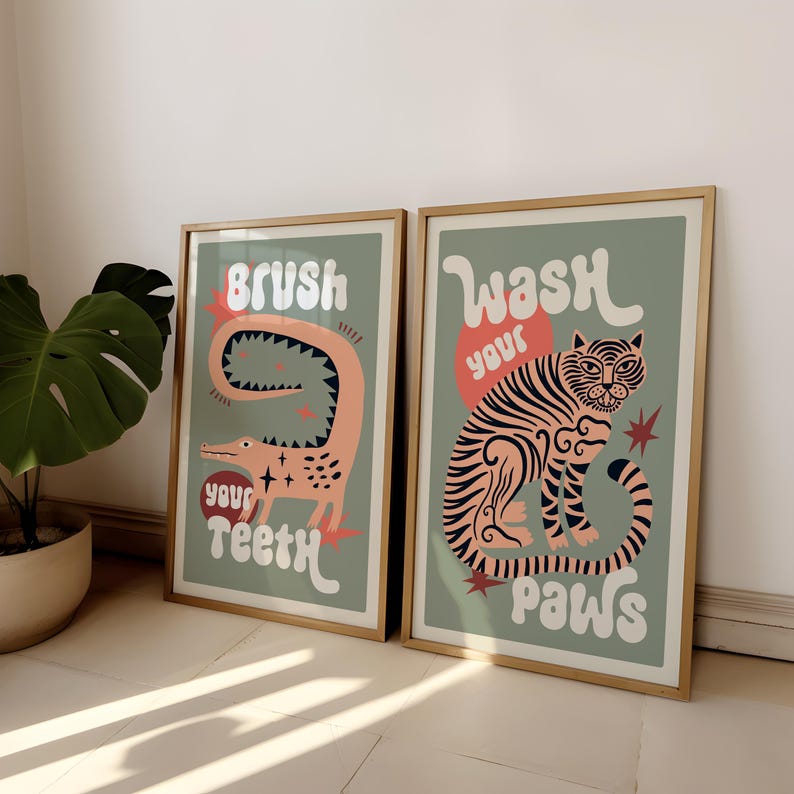 2 unids/set Tigre lavar tus pa - Home Bathroom Set reseña y precio