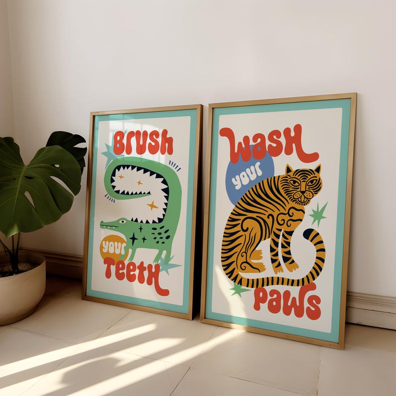 2 unids/set Tigre lavar tus pa - Home Bathroom Set reseña y precio