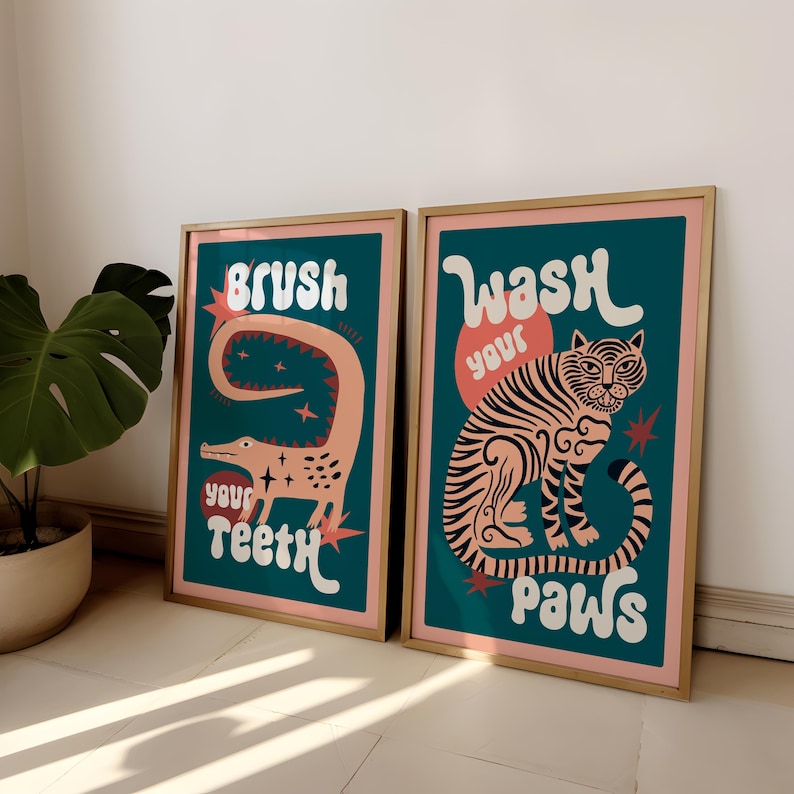 2 unids/set Tigre lavar tus pa - Home Bathroom Set reseña y precio